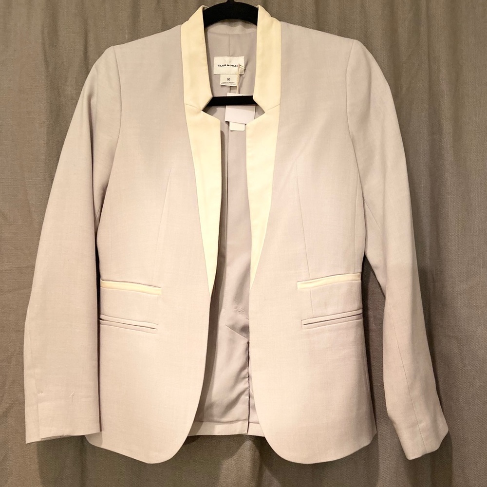 Club Monaco Leather Trim Blazer